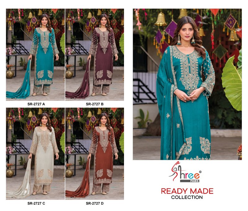 Sr 2727 A To D By Shree Viscose Tissue Readymade Pakistani Suits 